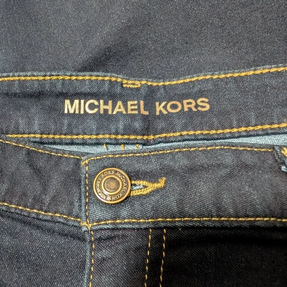Michael Kors Women's Dark Wash Mid Rise Izzy Skinny Ankle Jeans Size 14‎